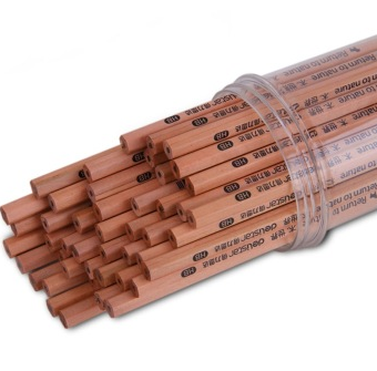 得力（deli） S907 木世界系列六角笔杆原木2B铅笔/ 50支/桶