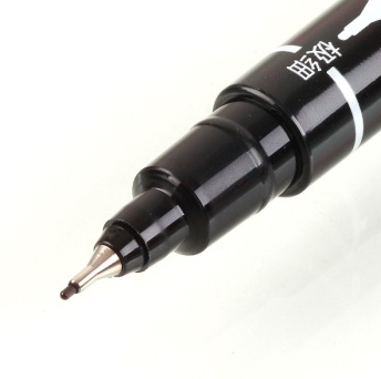 齐心（COMIX）MK804 小双头油性记号笔 12支装 黑色