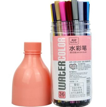 真彩（TrueColor）CWP-2600A 漂流瓶可洗水彩笔36色 粉瓶装