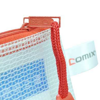 齐心(Comix)A1156网格拉链袋 A5，240*165毫米 多色 10个/包
