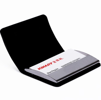 金得利（KINARY） OS9009 高级皮名片夹名片盒 黑色