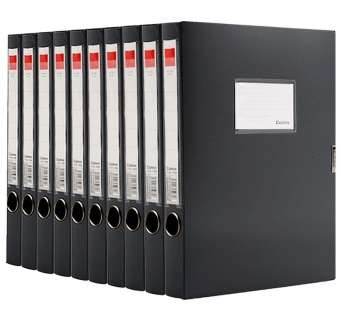 齐心（COMIX）A1248-10 标准型PP档案盒特惠装 A4 35mm 10个装 黑色