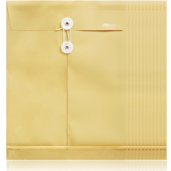 得力(deli) 5910 A4PP耐折档案袋 黄色 12只装