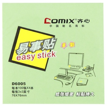 齐心（COMIX）D6005 便利贴/便签纸/便签本/易事贴/百事贴(76x76mm)4色装