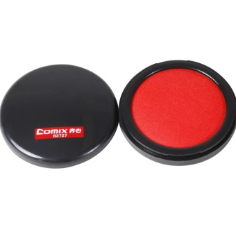 齐心（COMIX）B3727 圆形高级超清印台(Ф80mm)红色