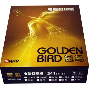 金光（APP）金鸟电脑打印纸60g241-1 单联不撕边 白色（1000页/包）