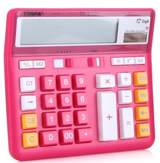信发(TRNFA) TA-2137 亮彩办公计算器 粉红色