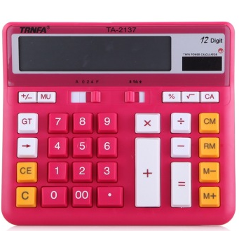 信发(TRNFA) TA-2137 亮彩办公计算器 粉红色