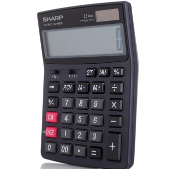 夏普（SHARP） EL-M120 12位 商务办公 小型计算器 黑色