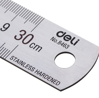 得力(deli)8463 不锈钢直尺/刻度尺30cm