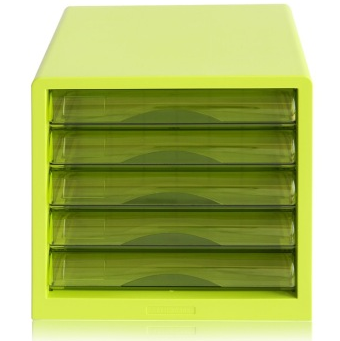 得力（deli） 9777 时尚靓彩系列5层塑料文件柜/资料收纳柜 绿色