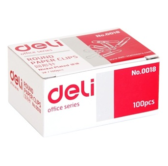 得力(deli)0018 回形针100枚/盒 10盒装
