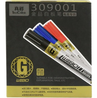 真彩（TrueColor）309001 真彩金品白板笔 12支/盒（黑色×8、蓝色×2、红色×2）
