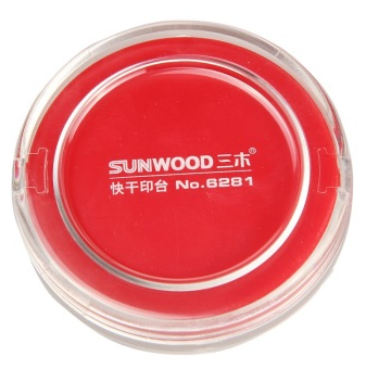 三木（SUNWOOD） 6281 圆形透明外壳快干印台(红色)