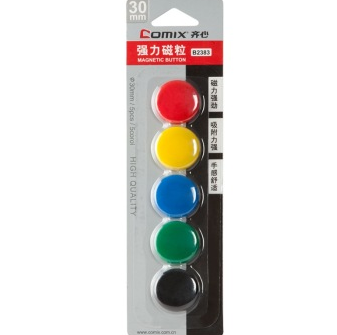 齐心（COMIX） B2383 彩色强力磁粒/白板磁扣 30mm 5个/卡