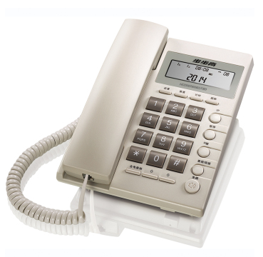 步步高HCD6082有绳电话机 座机 经典造型 家用办公 来电显示 磨砂材质精巧耐用 特价 雅白