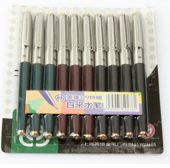 英雄 经典老款钢笔329 学生书法练字专用钢笔 特细笔 特细 书写（0.38mm） 7元/支