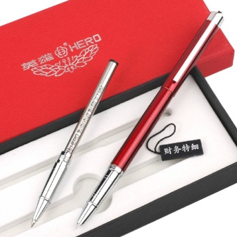 英雄（HERO） 1063特细笔二件套 （特细笔+宝珠笔头） -磨砂黑