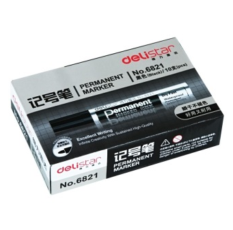 得力(deli)6821 经典实用记号笔(黑色) 10支装