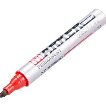 齐心（COMIX） MK807 脱帽防干记号笔 红色 1盒/10支