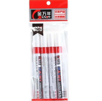 金万年(Genvana) 油漆笔 PAINT粗笔划-红色 (4支装)