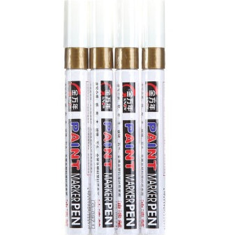 金万年(Genvana) 油漆笔 PAINT粗笔划-金色 (4支装)