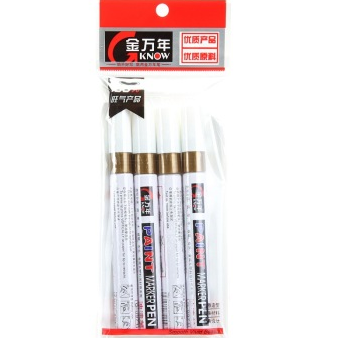 金万年(Genvana) 油漆笔 PAINT粗笔划-金色 (4支装)
