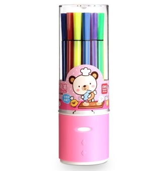 得力(deli) 7066 绚丽多彩可洗水彩笔/绘画笔 18色/筒 