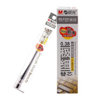 晨光中性笔芯MG6100水笔替芯0.38mm 20支/盒