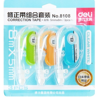得力(deli)8108 进口原装带芯修正带组合套装