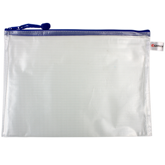齐心(Comix)A1154网格拉链袋A4,330*240毫米 多色 10个/包