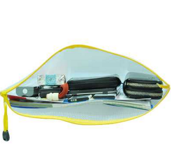 齐心(Comix)A1154网格拉链袋A4,330*240毫米 多色 10个/包