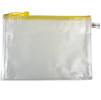 齐心(Comix)A1154网格拉链袋A4,330*240毫米 多色 10个/包