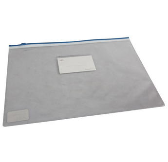 树德Shuter F56 A4高透明PVC双色拉链袋 12个/包 绯蓝色