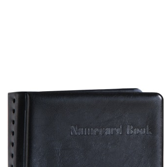 得力(deli)5783 摊开式名片册 90袋180枚 黑色/红棕色