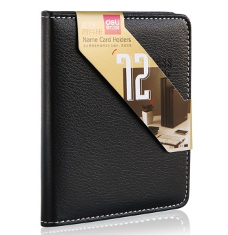 得力(deli)5790 硬皮摊开式名片册(容量72张) 