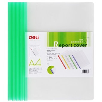 得力（deli）5539 透明PP抽杆报告夹/文件夹 5只装