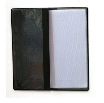 华杰（huajie）高档PVC皮面三折支票夹VH034 蓝/黑