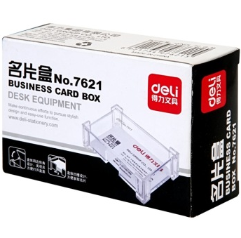 得力(deli)7621 透明翻盖名片盒