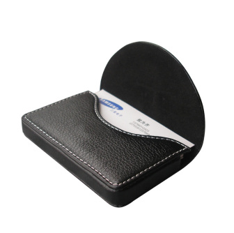 利蓝（leadland）便携名片夹 名片盒男士 办公文具 商务礼品 (黑色荔纹1196)