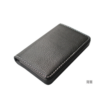 利蓝（leadland）便携名片夹 名片盒男士 办公文具 商务礼品 (黑色荔纹1196)
