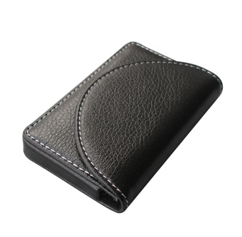 利蓝（leadland）便携名片夹 名片盒男士 办公文具 商务礼品 (黑色荔纹1196)