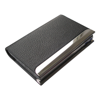 利蓝(leadland)便携名片夹 名片盒 PU皮革办公用品文具礼品 (黑色荔纹1192)