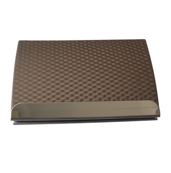 利蓝（leadland）商务名片盒 PU皮革 便携 办公送礼 (咖啡色菱纹1190)