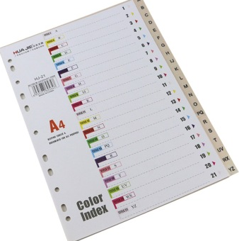 华杰（HUA JIE） HJ-21 21页PP分类纸(PP材质) 灰色