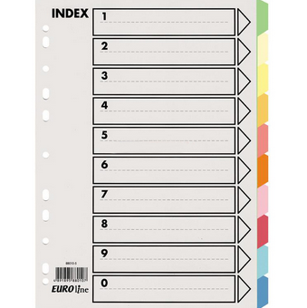 易达(Esselte)纸质索引 #SL-88010N A4，十色索引