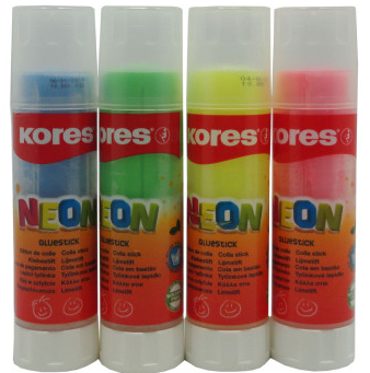 高乐士(KORES) 16207荧光色固体胶20克 1*4支(蓝绿黄粉)
