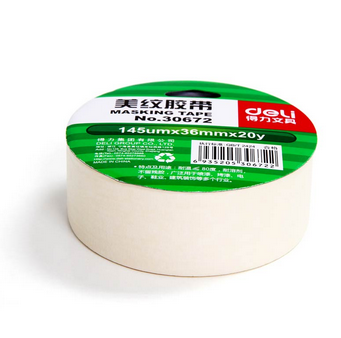得力（deli）30672 装修遮蔽带/无痕纸/美纹纸胶带36mm*20y 1卷装