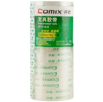 齐心（COMIX） JF1218-8 超透文具窄胶带12mm*18y 8卷/筒
