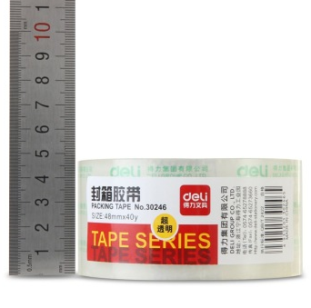 得力（deli）30246 超透封箱胶带48mm*40y（36.6米） 1卷装